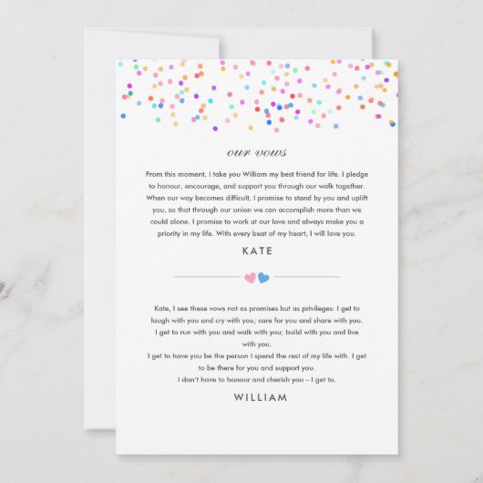 ハッピーエバーアフターパーティー コンフェッティ ウェディングヴァウズ 招待状 (裏面)