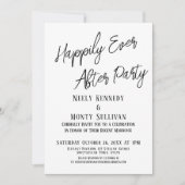 ハッピーエバーアフターパーティー シンプルな結婚式後イベント 招待状 (正面)