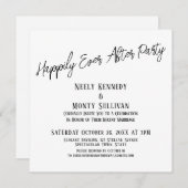 ハッピーエバーアフターパーティー シンプルな結婚式後イベント 招待状 (正面/裏面)