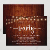 ハッピーエバーアフターパーティー、  ストリングライトの秘密の結婚式 招待状 (正面/裏面)