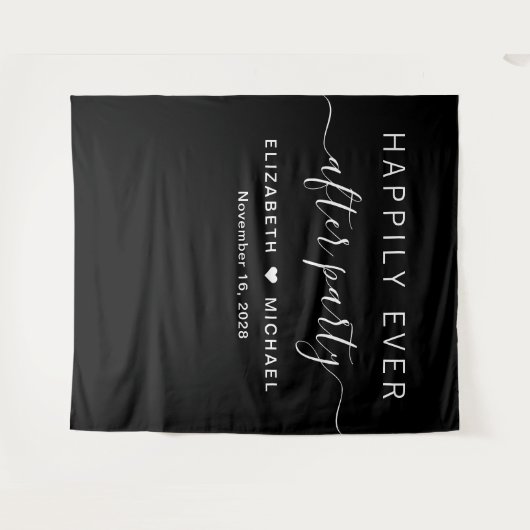 ハッピーエバーアフターパーティー フォトブース ブラック タペストリー (正面(横))