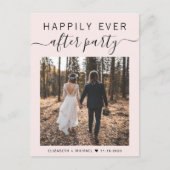 ハッピーエバーアフターパーティー フォト ピンク ウェディング 案内ポストカード (正面)