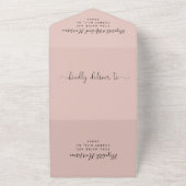ハッピーエバーアフターパーティー ブッシュピンクの結婚式 オールインワン招待状 (外側)