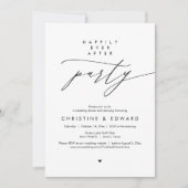 ハッピーエバーアフターパーティー 現代の結婚式の食事 招待状 (正面)