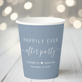 ハッピーエバーアフターパーティ ダスティブルーの結婚式 紙コップ