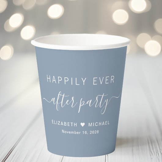 ハッピーエバーアフターパーティ ダスティブルーの結婚式 紙コップ