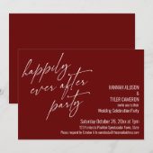 ハッピーエバーアフターパーティ バーガンディー レセプション 招待状 (正面/裏面)