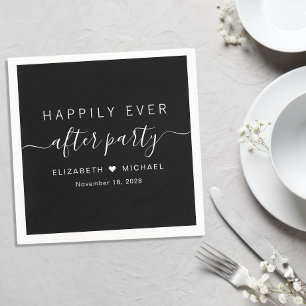 ハッピーエバーアフターパーティ ブラック結婚披露宴 スタンダードカクテルナプキン