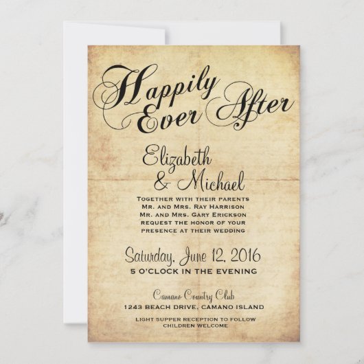 ハッピーエバーアフターフェアユタレ結婚式招待状 招待状 (正面)