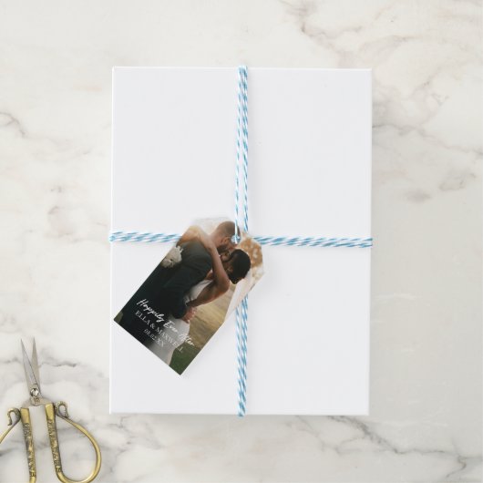 ハッピーエバーアフターフォト写真結婚式の引き出物 ギフトタグ (より糸付き)