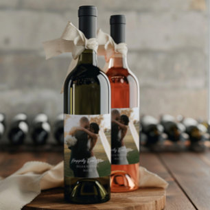 ハッピーエバーアフターフォト写真結婚式の引き出物 ワインラベル