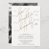 ハッピーエバーアフターフォト婚約パーティ招待状 招待状 (正面/裏面)