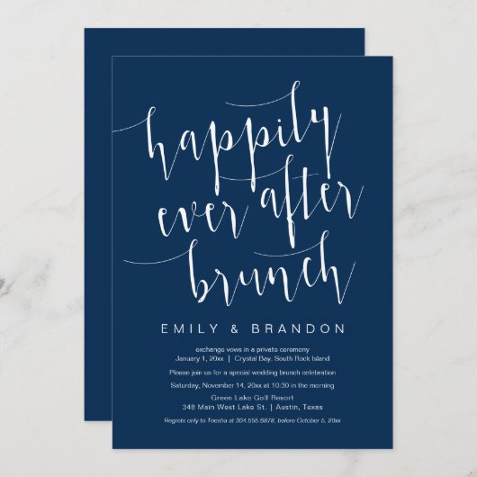 ハッピーエバーアフターブランチ ウェディングエロープメント招待状 招待状 (正面/裏面)