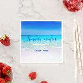 ハッピーエバーアフターブルーパラダイスビーチ結婚式 スタンダードカクテルナプキン (インサイチュ)