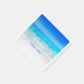 ハッピーエバーアフターブルーパラダイスビーチ結婚式 スタンダードカクテルナプキン (角)