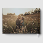 ハッピーエバーアフター写真の黒い結婚式 ゲストブック (裏面)