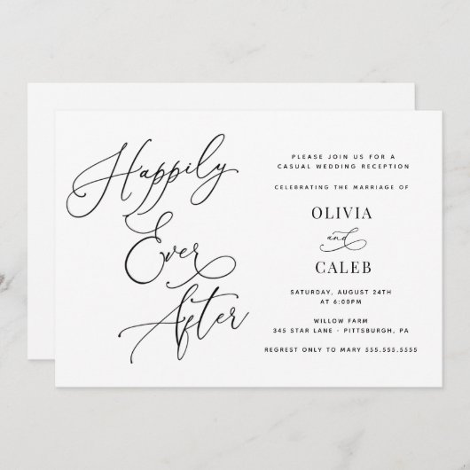 ハッピーエバーアフター結婚式二次会招待状 招待状 (正面/裏面)