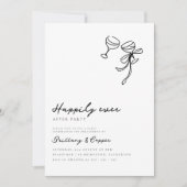 ハッピーエバーアフター落書きリボン秘密結婚式ウェディング 招待状 (正面)