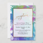 ハッピーエバーアフター金ゴールドカラフルアート披露宴 招待状 (正面)