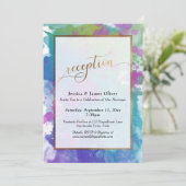 ハッピーエバーアフター金ゴールドカラフルアート披露宴 招待状 (スタンド正面)