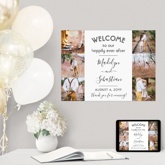 ハッピーエバーアフター６ フォトコラージュ ウェディング ウェルカム ポスター