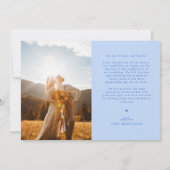 ハッピーエバーアフター アイスブルーの結婚式フォト サンキューカード (裏面)