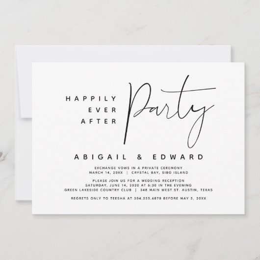ハッピーエバーアフター ウェディング エルオープメント パーティー 招待状 (正面)