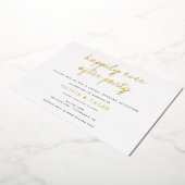 ハッピーエバーアフター ウェディング レセプション 箔招待状 (回転した状態)