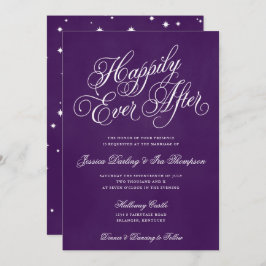 ハッピーエバーアフター ウェディング 招待状 ロイヤルパープル