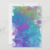 ハッピーエバーアフター ゴールド カラフル アーティスティック レセプション 招待状 (裏面)