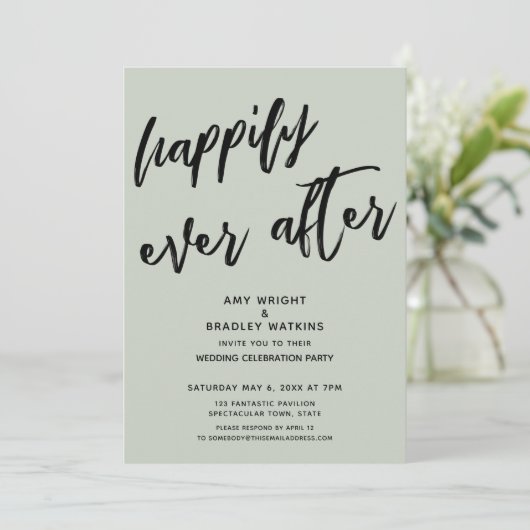 ハッピーエバーアフター　セージ　ウェディング　レセプション 招待状 (スタンド正面)