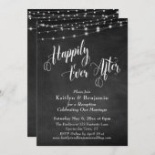 ハッピーエバーアフター タイポグラフィ チョークボード ライト 招待状 (正面/裏面)