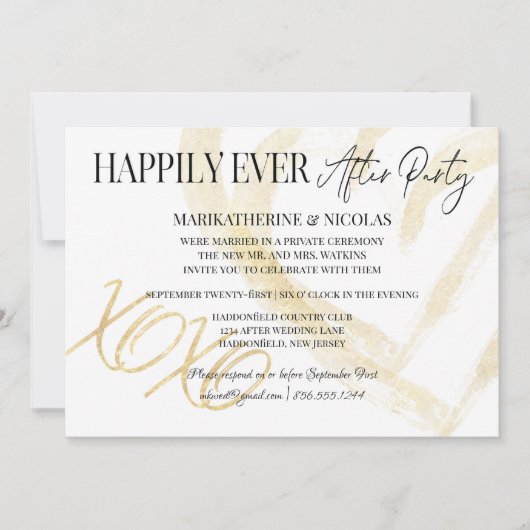 ハッピーエバーアフター ハグ&キス ウェディングパーティー 招待状 (正面)