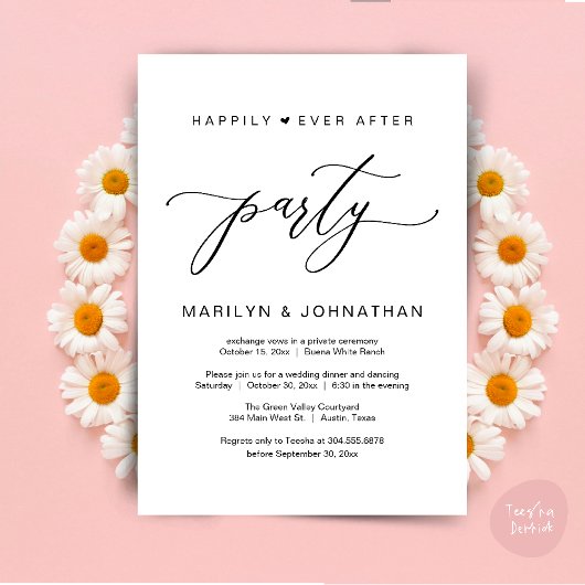 ハッピーエバーアフター パーティー ウェディング エロープメント ディナー 招待状