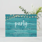 ハッピーエバーアフター パーティー、ストリング ライトの秘密の結婚式 招待状 (スタンド正面)