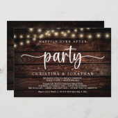 ハッピーエバーアフター パーティー、 ストリング ライト エロープメント 招待状 (正面/裏面)