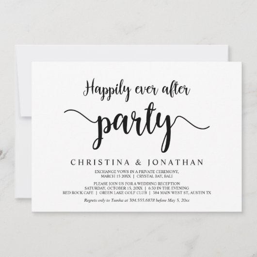 ハッピーエバーアフター パーティー モダンラスティック エロープメント 招待状 (正面)