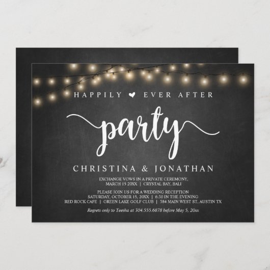 ハッピーエバーアフター パーティー, ラスティック テーマ, 挙式のみ 招待状 (正面/裏面)