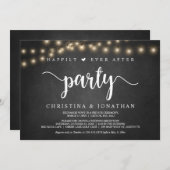 ハッピーエバーアフター パーティー、ラスティック テーマ、駆け落ち 招待状 (正面/裏面)