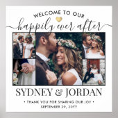 ハッピーエバーアフター フォトコラージュ ウェディング ウェルカム ポスター (正面)