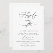 ハッピーエバーアフター, ブラックフォント, ふたりだけの結婚式パーティー 招待状 (正面/裏面)