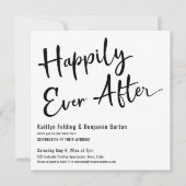 ハッピーエバーアフター　ブラック＆ホワイト　ウェディングレセプション 招待状 (正面)