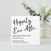 ハッピーエバーアフター ブラック&ホワイト ウェディング レセプション 招待状 (スタンド正面)