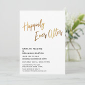 ハッピーエバーアフター ミニマル ゴールド スクリプト レセプション 招待状 (スタンド正面)