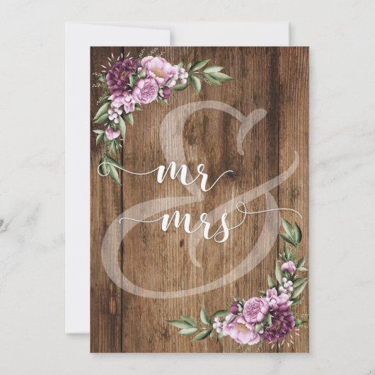 ハッピーエバーアフター　ラスティックフラワーレセプションオンレー 招待状 (裏面)