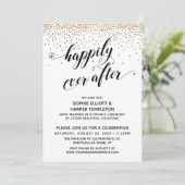 ハッピーエバーアフター　レセプションのみ　ゴールドの飾り紙 招待状 (スタンド正面)