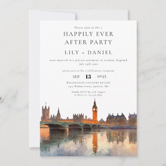 ハッピーエバーアフター ロンドン 結婚式 招待状 (正面)