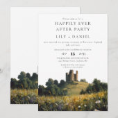 ハッピーエバーアフター ワイルドフラワーズ 城 ウェディング 招待状 (正面/裏面)