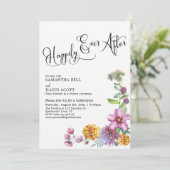 ハッピーエバーアフター 水彩の野生の花のレセプション 招待状 (スタンド正面)