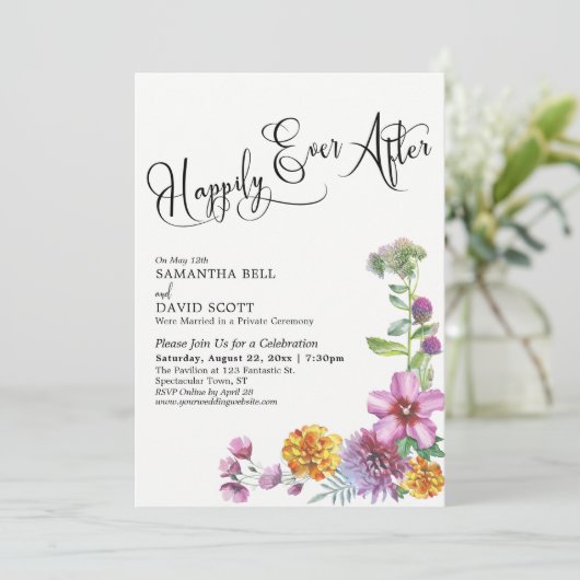 ハッピーエバーアフター 水彩花 結婚式場 招待状 (スタンド正面)